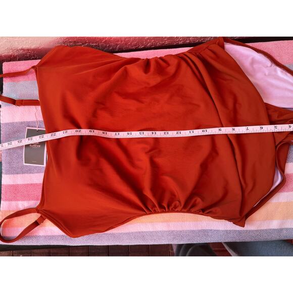 NWT, Women, Eomenie, Ribbed Onepiece Bathing Suit, Brown, Sz XL - Picture 4 of 5